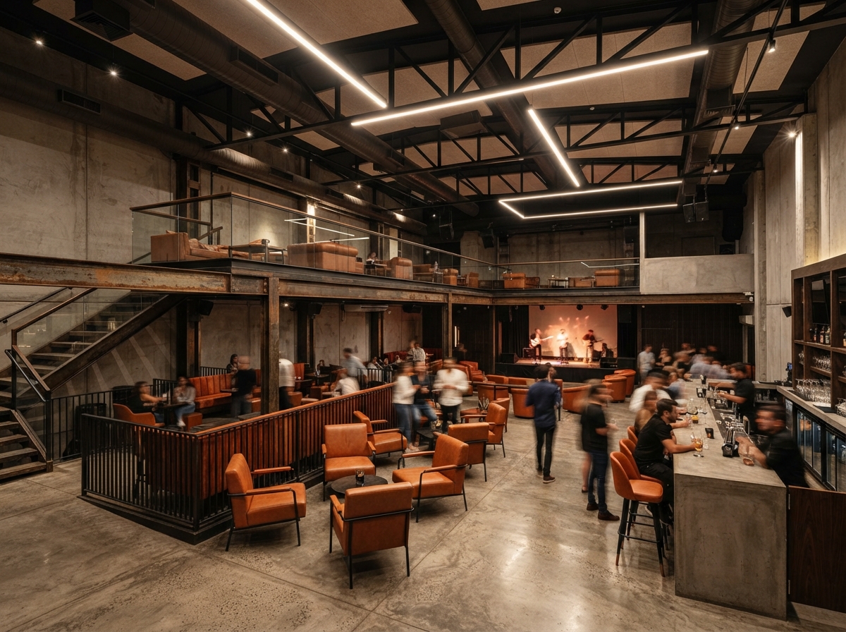 Contemporary entertainment venue interior